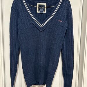 Aca Joe Women's Navy V-Neck Sweater‎